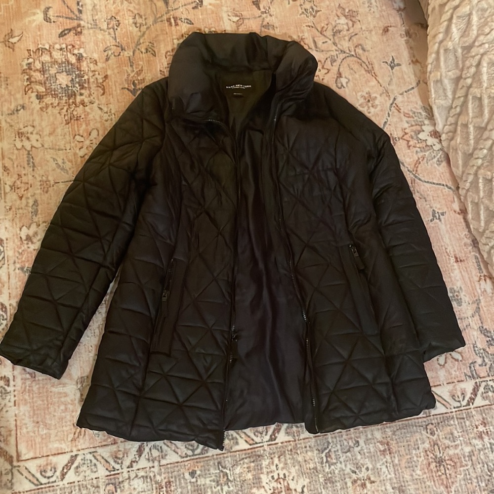 Andrew Marc navy blue winter coat, size M